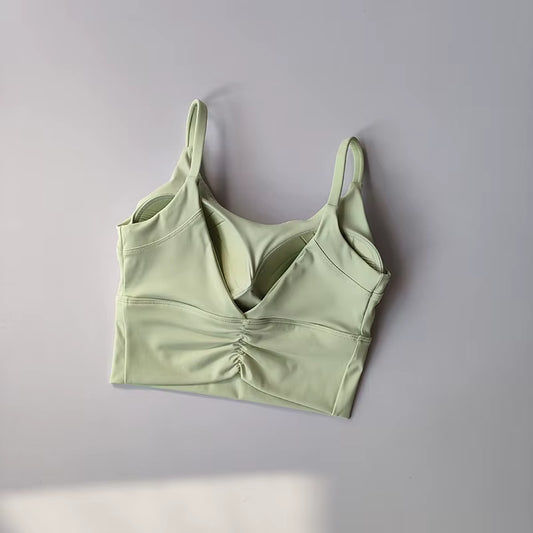 Sports Lingerie Women Beautiful Back Shockproof Gathering Running Vest Fitness Clothes Summer High-Intensity Yoga Bra Integrated