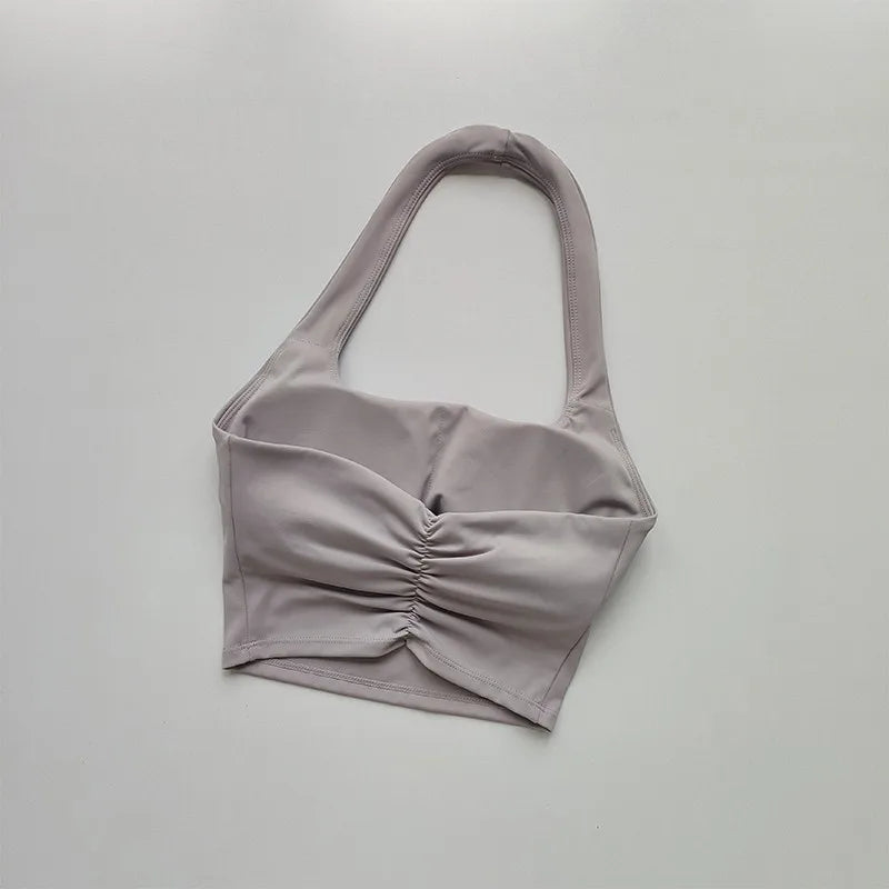 Sexy Halter Padded Athletic Sport Bra Women Backless Gym Yoga Crop Top Fitness Bra Workout Tops Gym Fitness Sports Bra