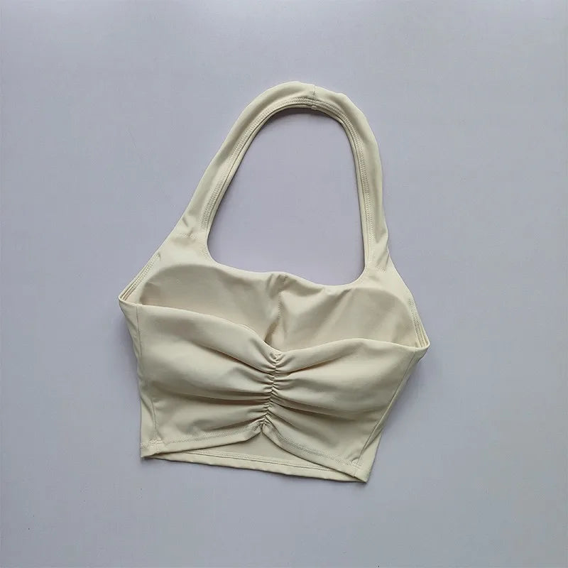 Sexy Halter Padded Athletic Sport Bra Women Backless Gym Yoga Crop Top Fitness Bra Workout Tops Gym Fitness Sports Bra