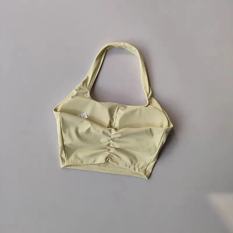 Sexy Halter Padded Athletic Sport Bra Women Backless Gym Yoga Crop Top Fitness Bra Workout Tops Gym Fitness Sports Bra