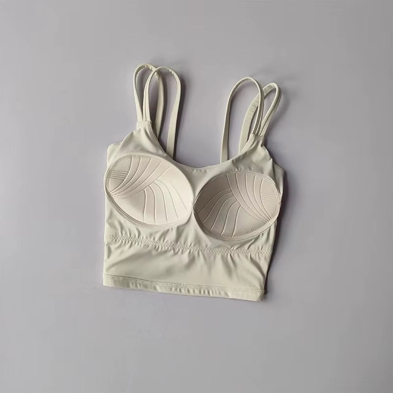 Women'S Sports Bras Fitness Top, Sexy Lingerie, Push up Fixed Pad, Yoga Bra, Back Knotted Underwear, Running Vest, Gym Tops