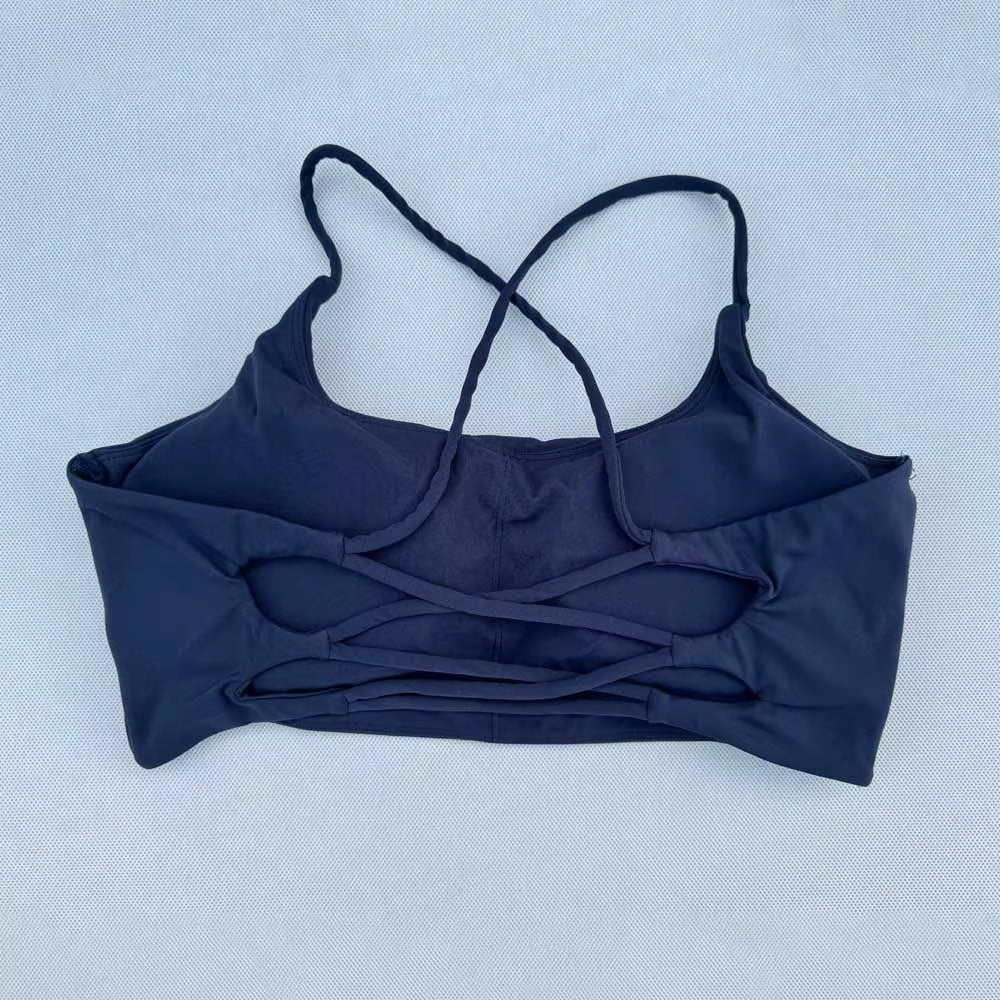 Sportswear Woman Gym Underwear Yoga Sport Bra Outdoor Jogging Cross Thin Shoulder Strap Fitness Sports Bra Breathable Female Top