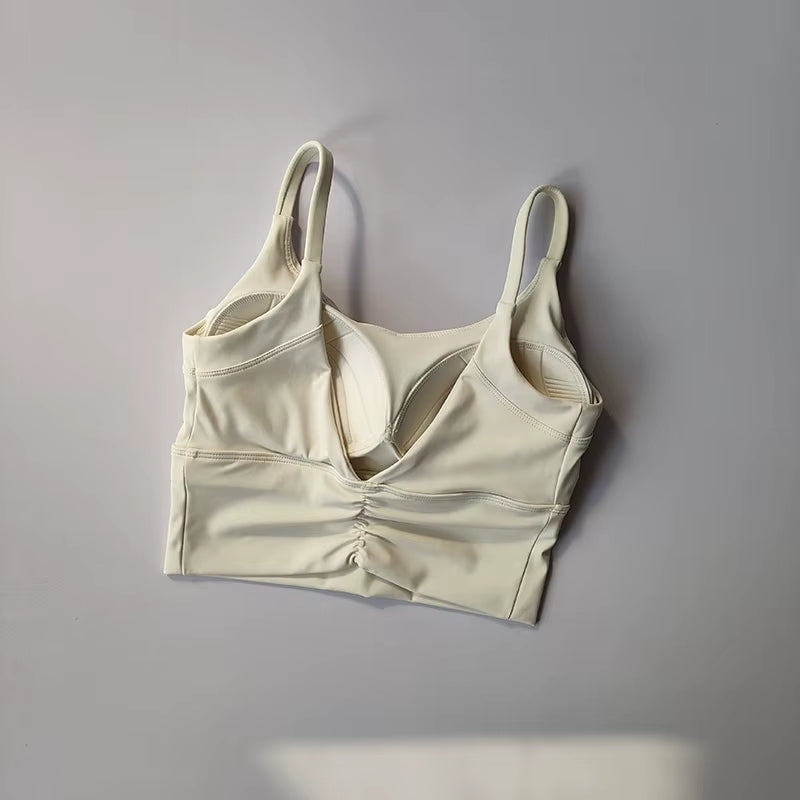 Sports Lingerie Women Beautiful Back Shockproof Gathering Running Vest Fitness Clothes Summer High-Intensity Yoga Bra Integrated